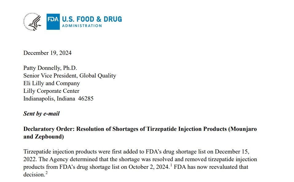 两年多以后 礼来减肥药Zepbound终于不再短缺